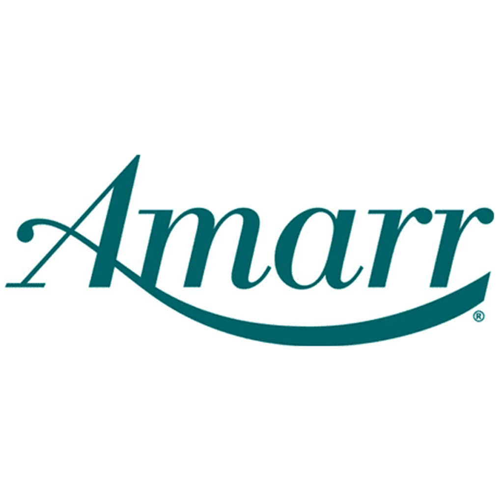 Amarr logo with curved underline in teal