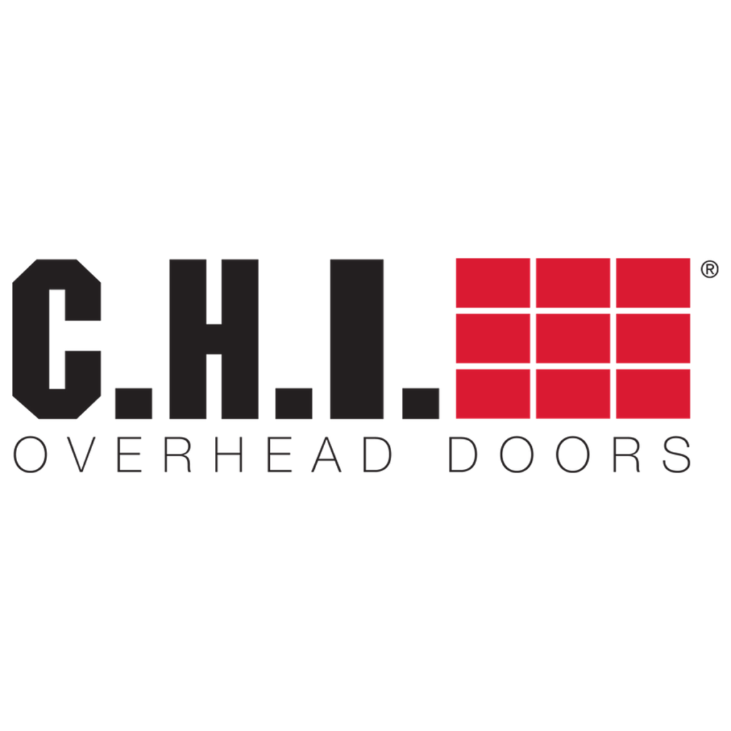 C.H.I. Overhead Doors logo with red square grid