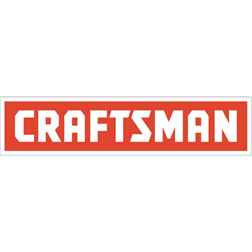 Craftsman logo with white text on red background