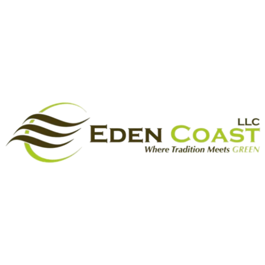 Eden Coast LLC logo with green and brown wave design